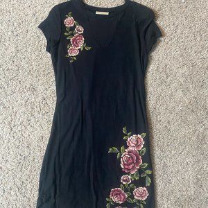Bobbie Brooks (Small) Black w/ Rose Deco Dress